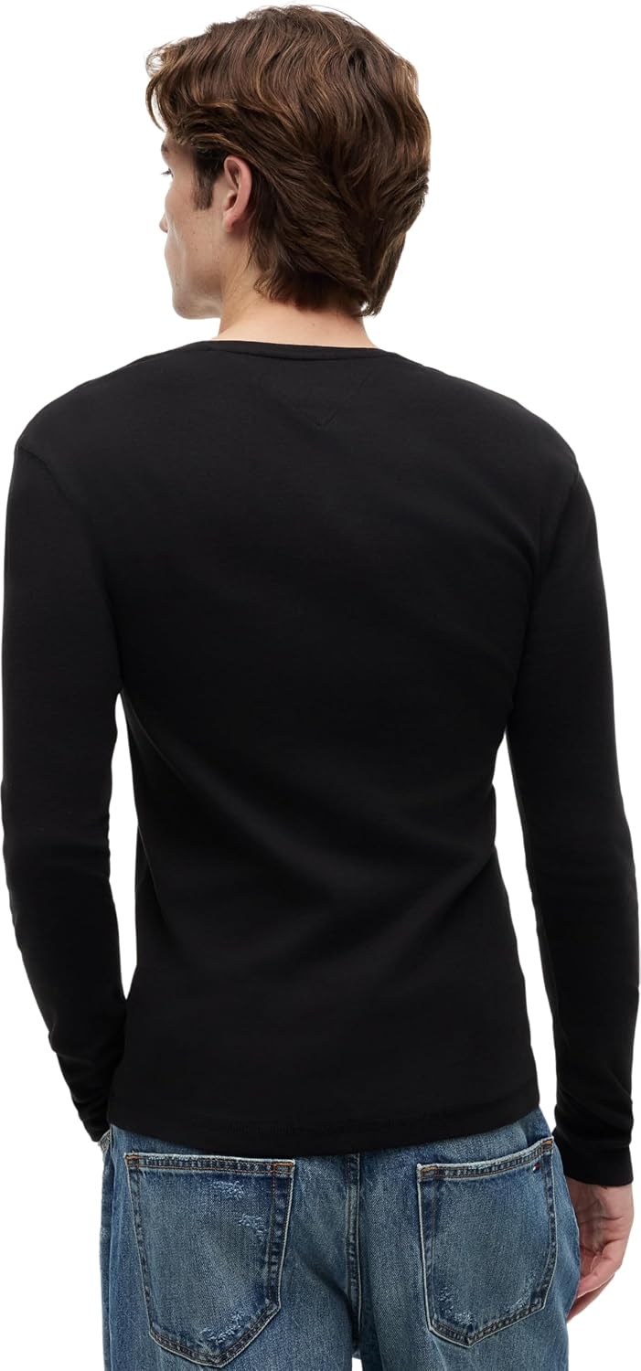 Tommy Jeans Men's Long-Sleeved Shirt TJM Original Cotton XL Tommy Black