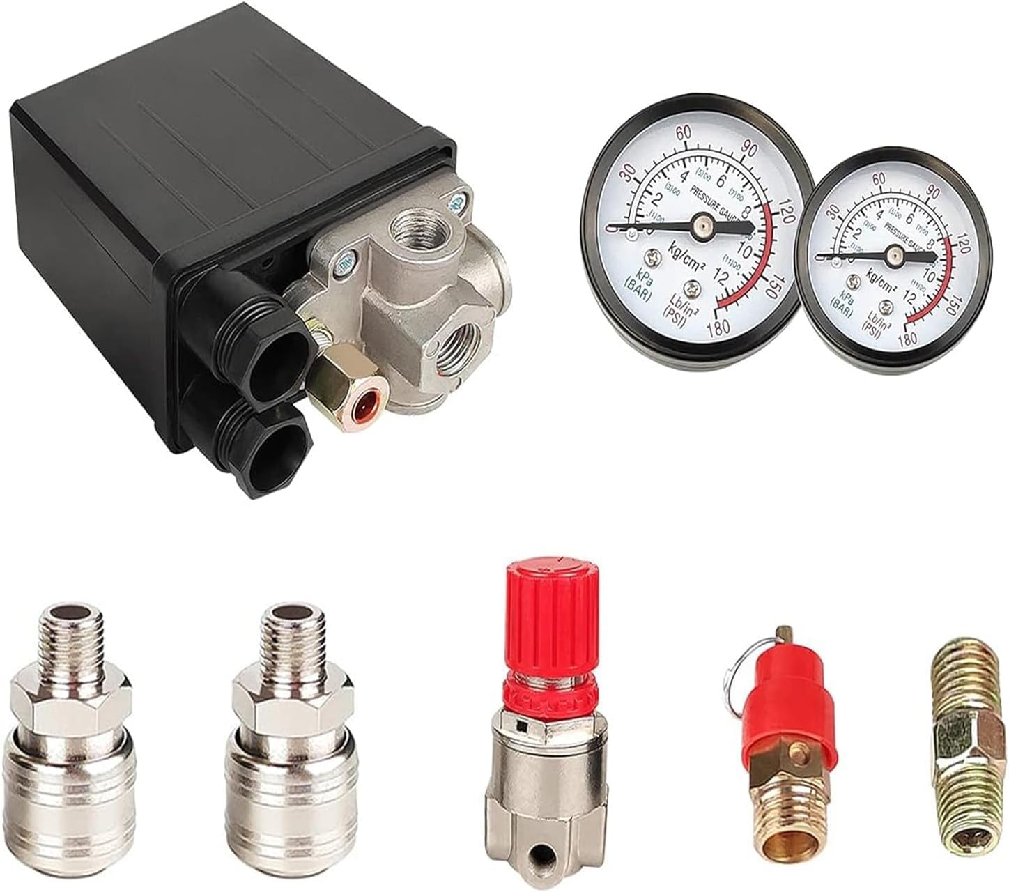 Manometer Voor Compressor Drado Perslucht Drukregelaar 1/4 Inch - Met Manometer Voor Nauwkeurige Drukregeling Perslucht Compressor