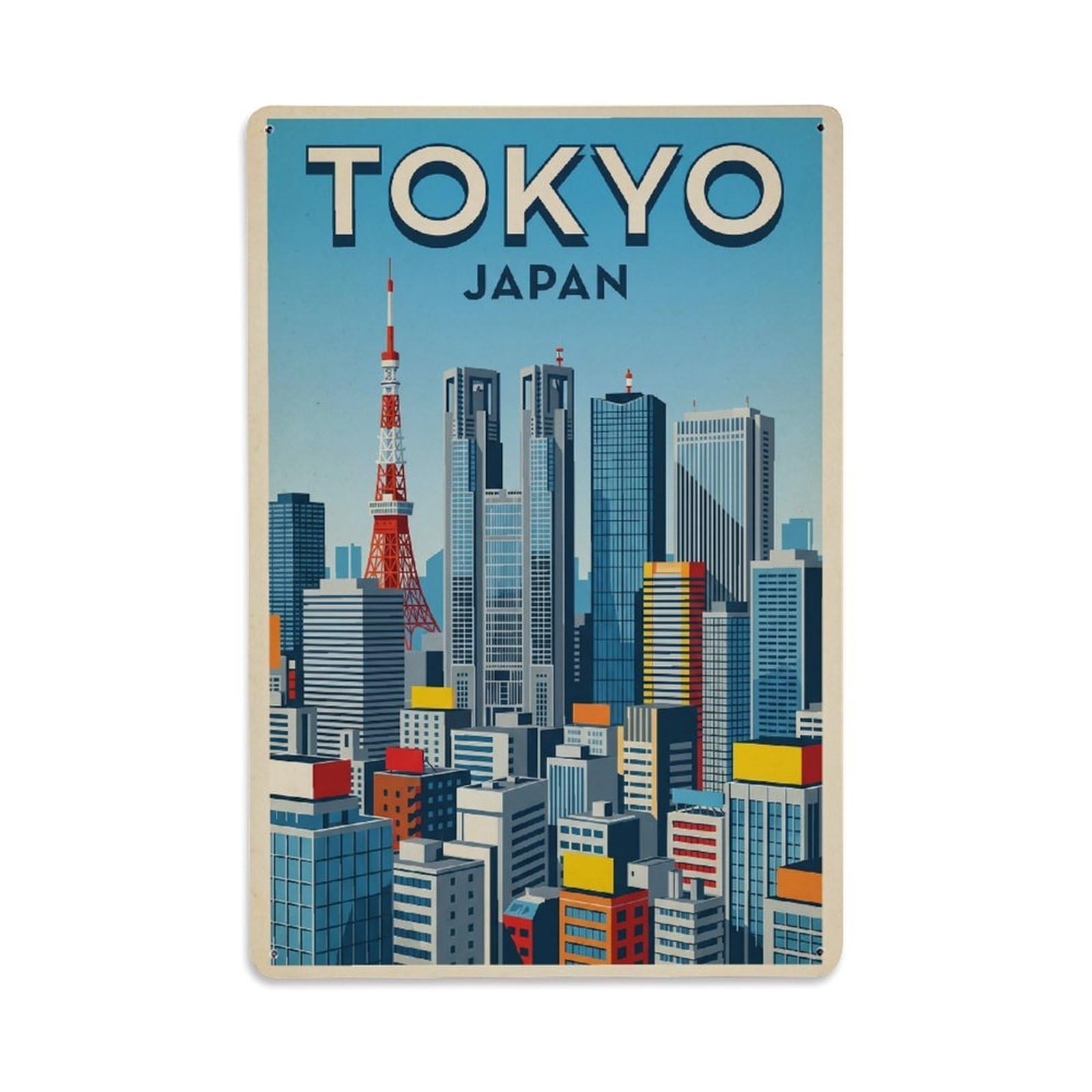 Gead 8X12inch Style Vintage Travel Tokyo Japan Urban Metal Tin Sign