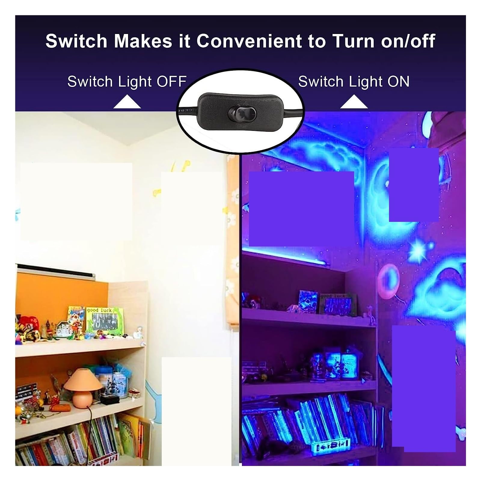 2 Paczki 300W LED UV Czarne Światło 395nm Reflektor Wodoodporny Z Wtyczką Do Blasku Impreza Z Okazji Halloween Wystrój Sceniczny Taniec BlackLights
