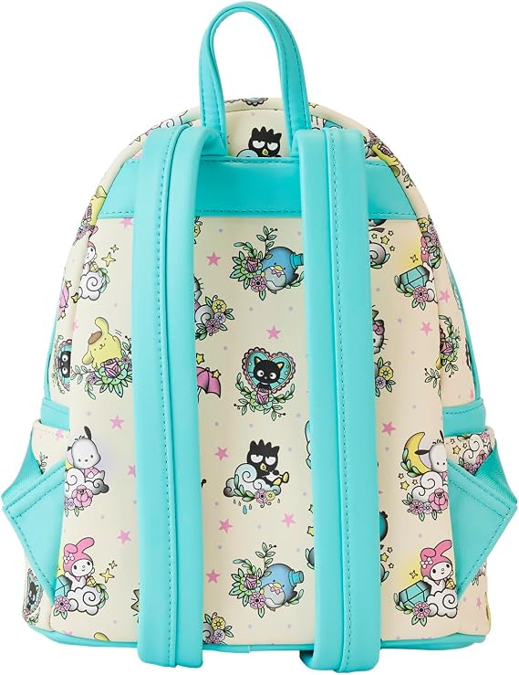 loungefly Sanrio Hello Kitty Tattoo All Over Print Womens Double Strap Shoulder Bag Purse