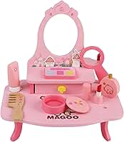 Kinderland Penteadeira Infantil Montessori de Madeira - Brinquedo Educativo Menina 3 Anos ou mais - Presente Criativo Faz de Conta Rosa