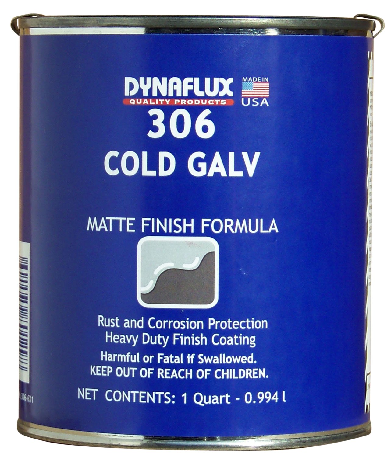 Dynaflux 306-6X1 Cold Galv Aluminized Metallic Zinc Coating Spray, 1 qt Bottle (Case of 6)