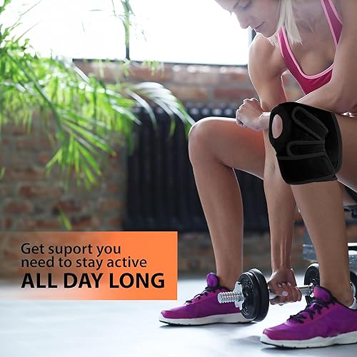 Miniatura 4 de Rodillera con estabilizadores laterales y almohadillas de gel para rótula, soporte de rodilla de compresión para hombres y mujeres, alivio del dolor