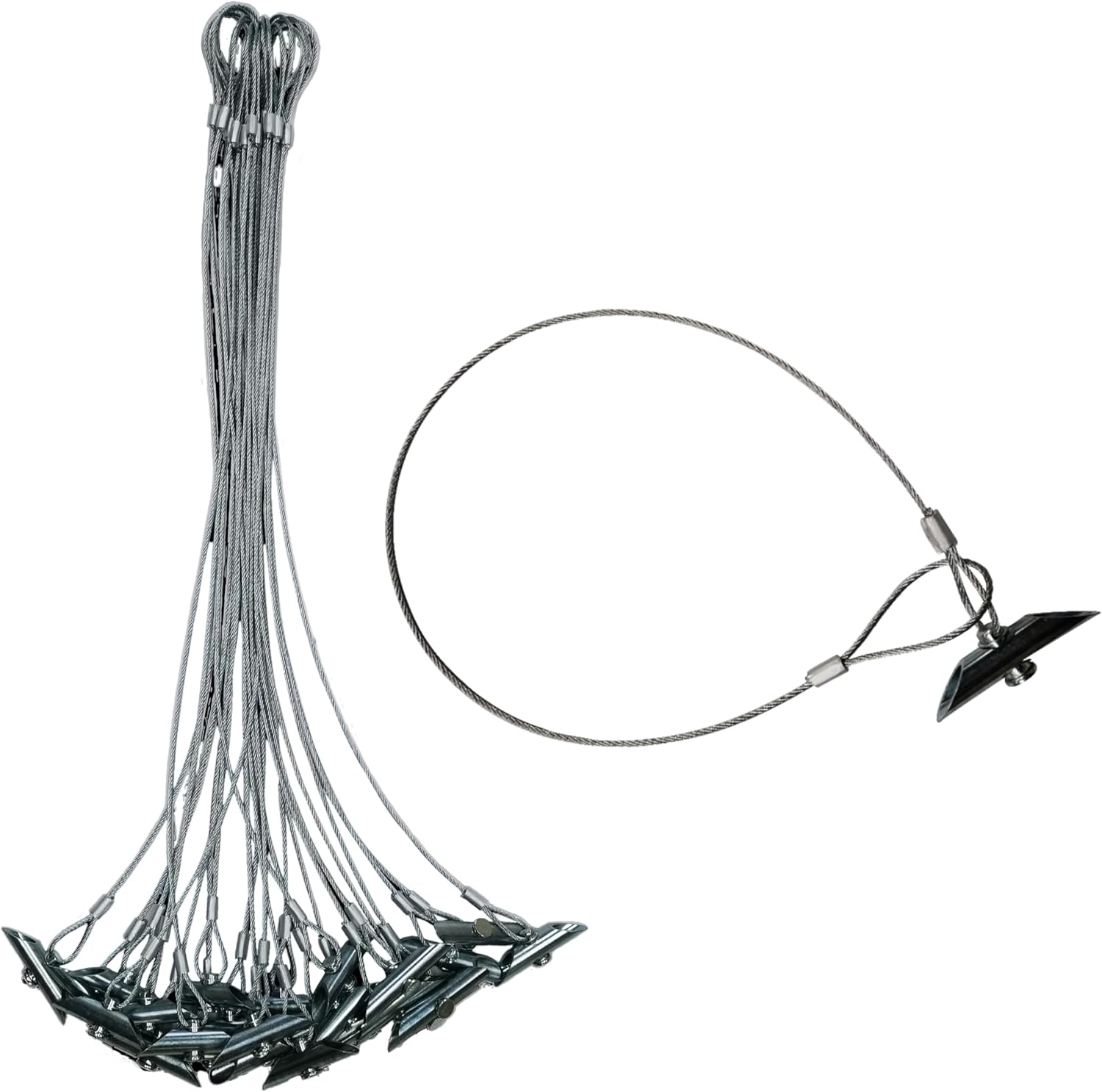 3.5" Chisel Earth Anchors - Heavy Duty Ground Anchor with 30" Cable - Cable Earth Anchor for Swing Set, shed, Greenhouse, Fence and More (12)