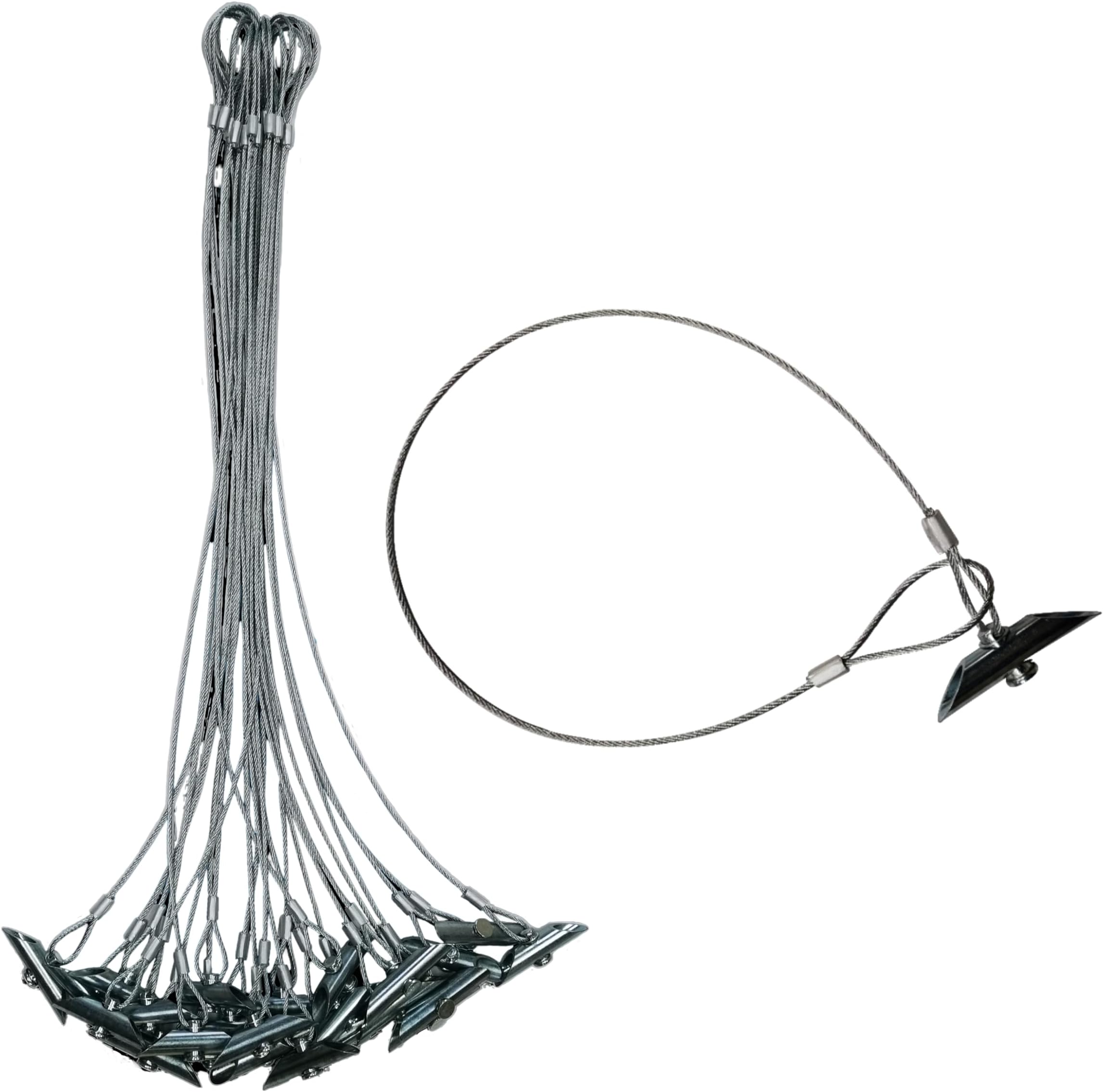 3.5" Chisel Earth Anchors - Heavy Duty Ground Anchor with 30" Cable - Cable Earth Anchor for Swing Set, shed, Greenhouse, Fence and More (12)