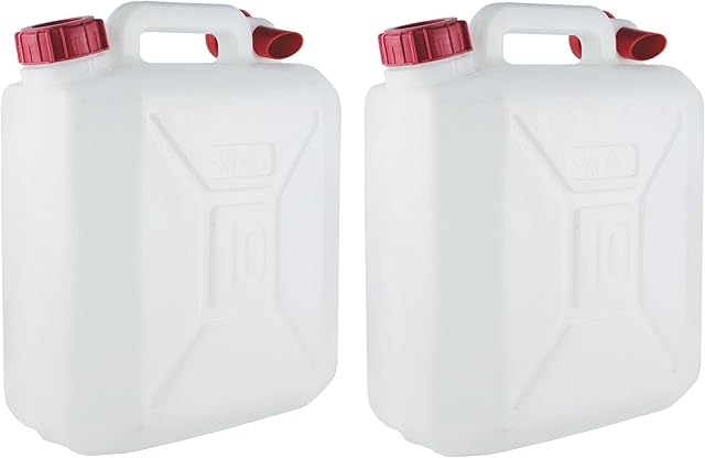 Unibos 2 x 10 Litre Jerry Can Water Storage Petrol Diesel Fuel Container Camping Caravan Water storage