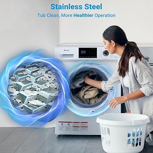 Miniatura 5 de Smad 2.7 Cu. Ft Washer Dryer Combo, 24" Ventless Washer and Dryer Combo All in One with 26 Lbs Capacity and 16 Laundry Program, 2-In-1 Washer Dryer