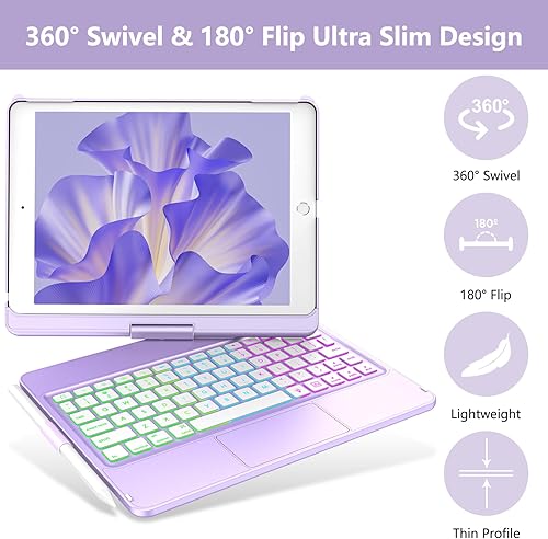 Miniatura 3 de COO Funda de teclado para iPad de 10.2 pulgadas, 987 generación, iPad Air de 10.5 pulgadas (3 generación)iPad Pro de 10.5 pulgadas, retroiluminada