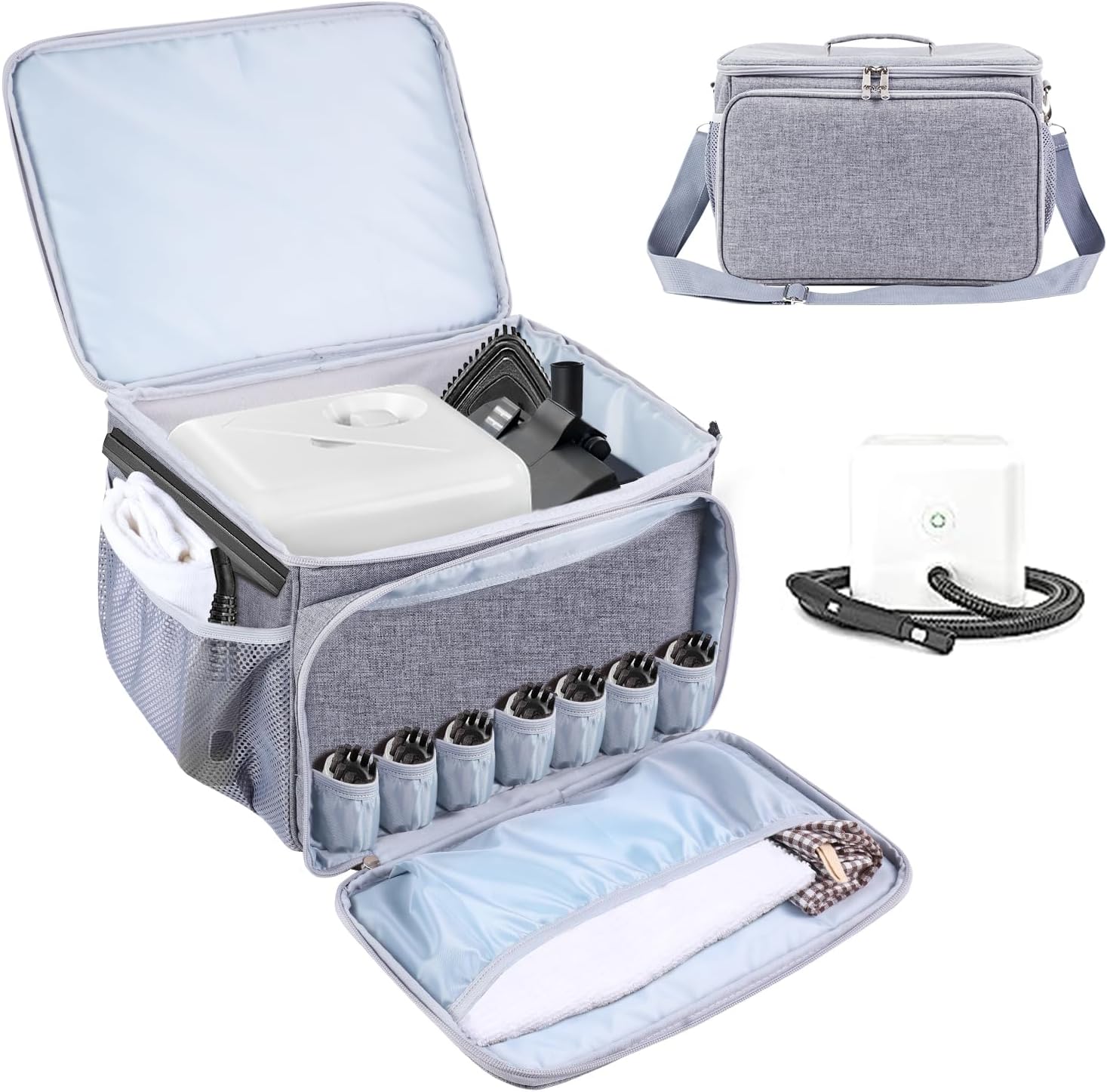 Carry Bag Compatible with Dupray Neat Steamer for Floors,Dupray Neat Steam Cleaner Organizer Steam Cleaner Protective Cover Adjustable Compartments Steam Cleaner Storage Bag(Case Only!)