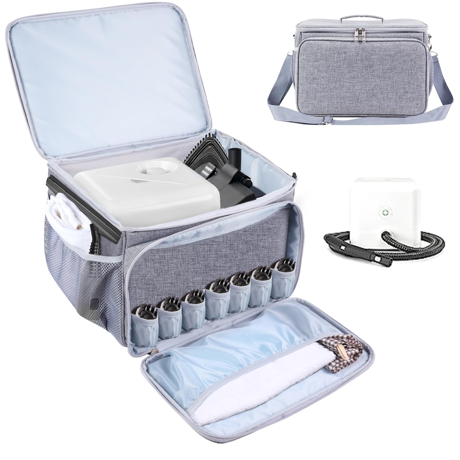 HOMSMILE Carry Bag Compatible with Dupray Neat Steamer for Floors,Dupray Neat Steam Cleaner Organizer Steam Cleaner Protective Cover Adjustable Compartments Steam Cleaner Storage Bag(Case Only!)