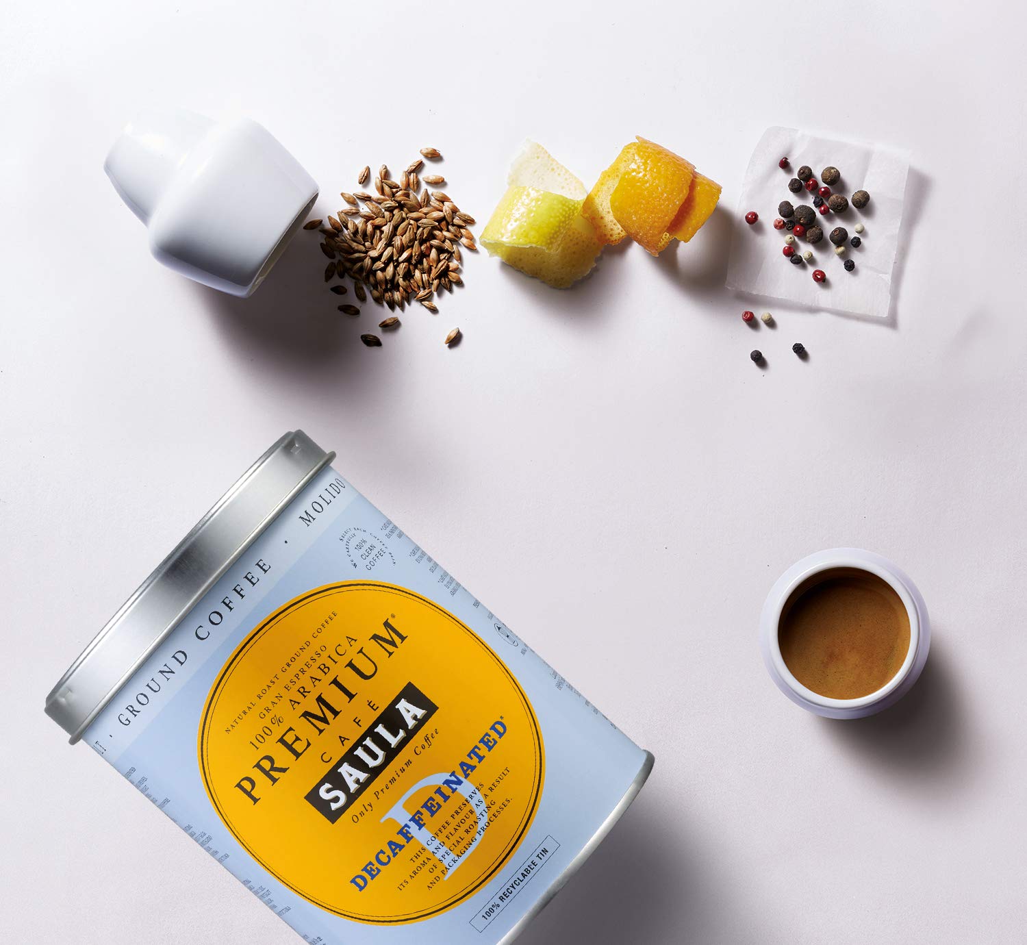 Café Saula, Pack 3 botes de 250 gr. Gran Espresso Premium descafeinado molido.