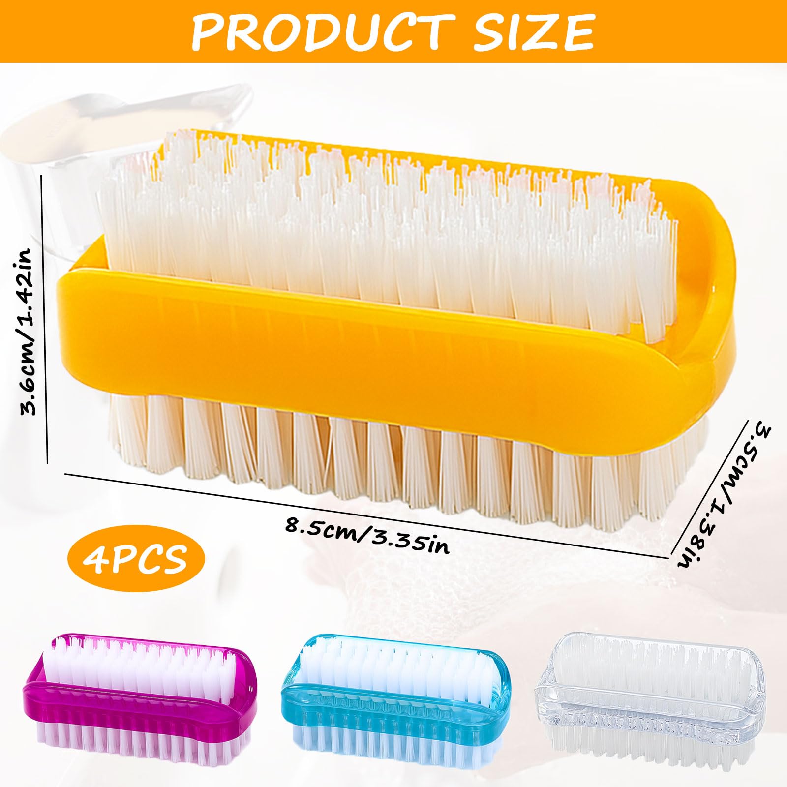 4 Pezzi Spazzola per Unghie Mani, Lavaggio di Mani Spazzolino, Spazzole per la Pulizia Plastica, Lavaggio di Mani Spazzolino per Unghie per Pulizia e Pulizia delle Unghie