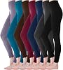 Diravo 7 Pack Fleece Lined Leggings Womens Fashion High Waist Tummy Control Leggings for Women Winter Warm