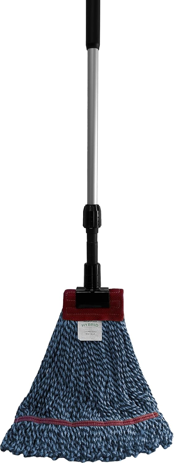 Hybrid Microfiber Wet Mop Kit - Adjustable Aluminum Handle, Superior Mopping Performance