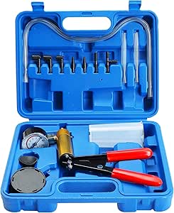 DASBET Hand Held Vacuum Pump Tester Set Vacuum Gauge and Brake Bleeder Kit for Automotive