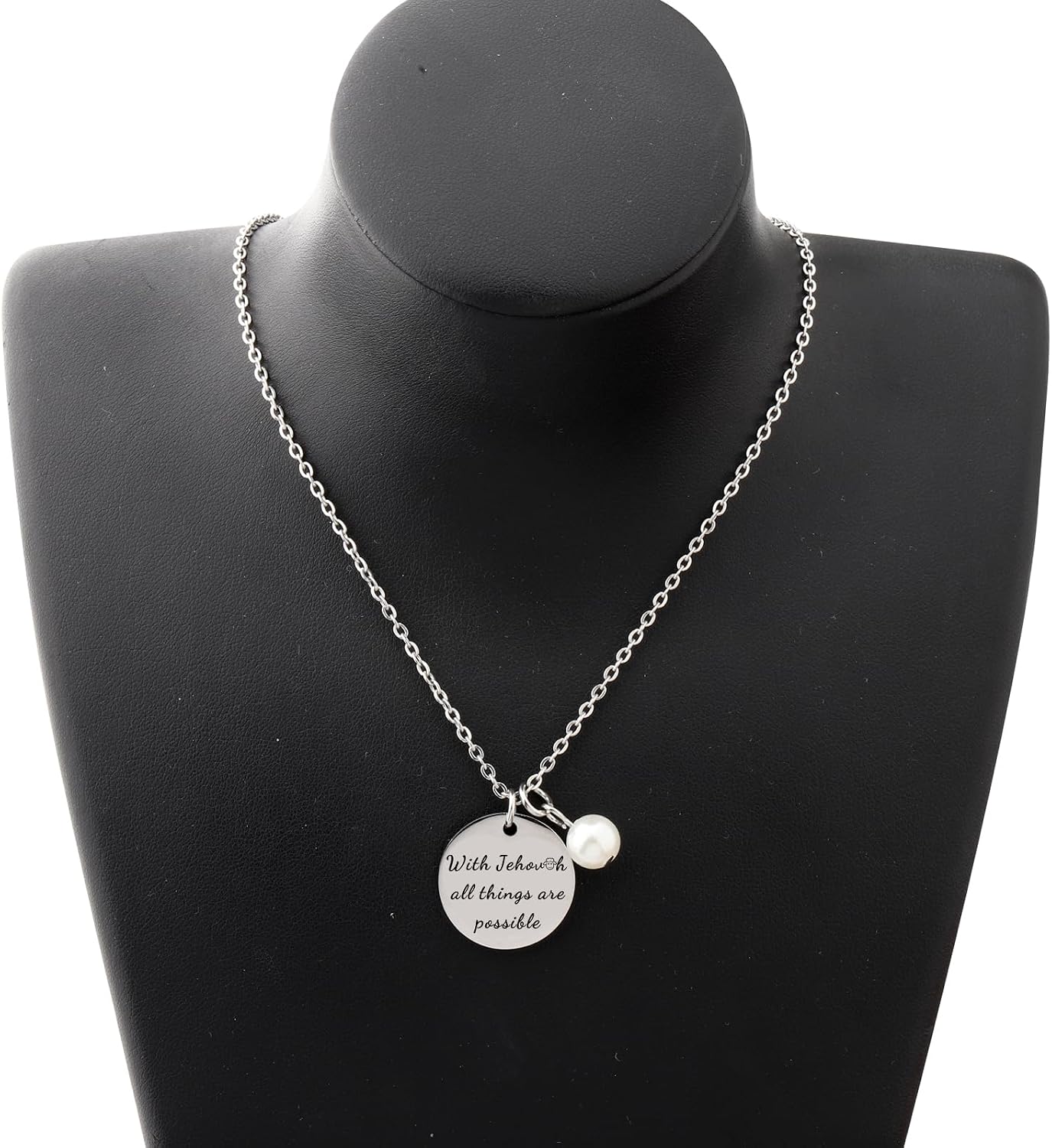 MAOFAED Christian Necklace, Baptism Gift for Her, Faith Jewelry, Bible Verse Quote, Church Merch