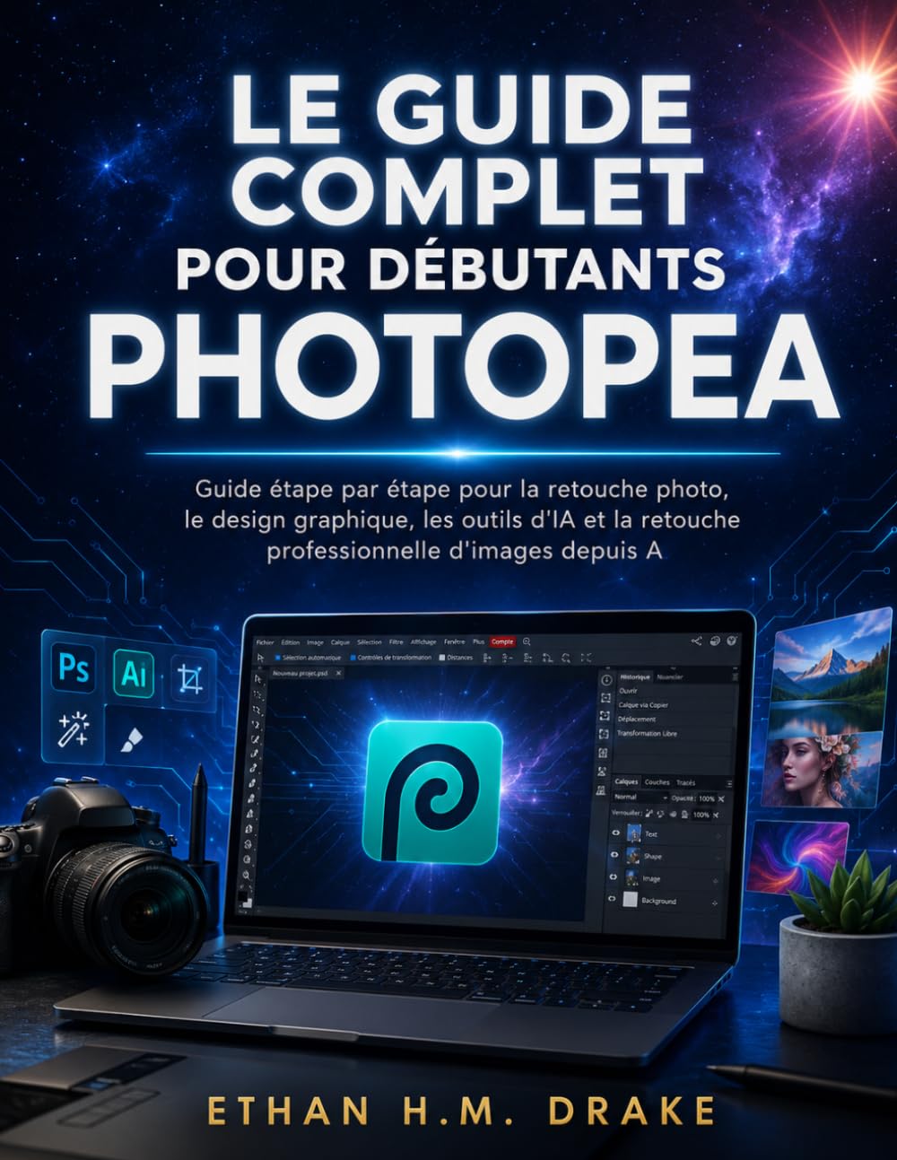 LE GUIDE COMPLET POUR DÉBUTANTS PHOTOPEA: Guide étape par étape pour la retouche photo, le design graphique, les outils d'IA et la retouche professionnelle d'images depuis A