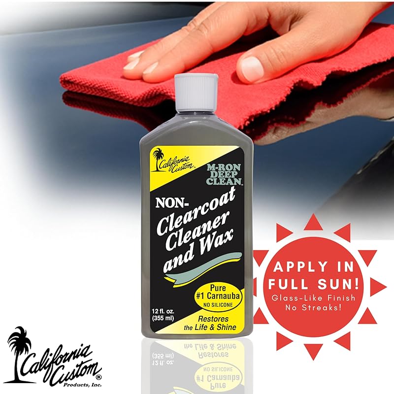 M-Ron Deep Clean Non-Clearcoat Cleaner & Wax with Finest Pure #1 Carnauba Wax, Restores The Life & Shine of The Paint, No Silicone, Removes Light to Medium Oxidation 12 oz