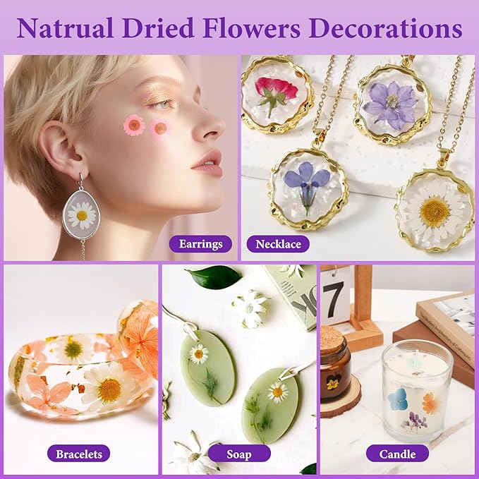 103 Piezas Flores Secas Prensadas para Resina y Manualidades miniatura 7
