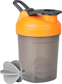 BSPA| Protein Shaker bottle| Mini Gym Shaker| Sports Bottle 300ML with Blender Ball (Orange) Price In India