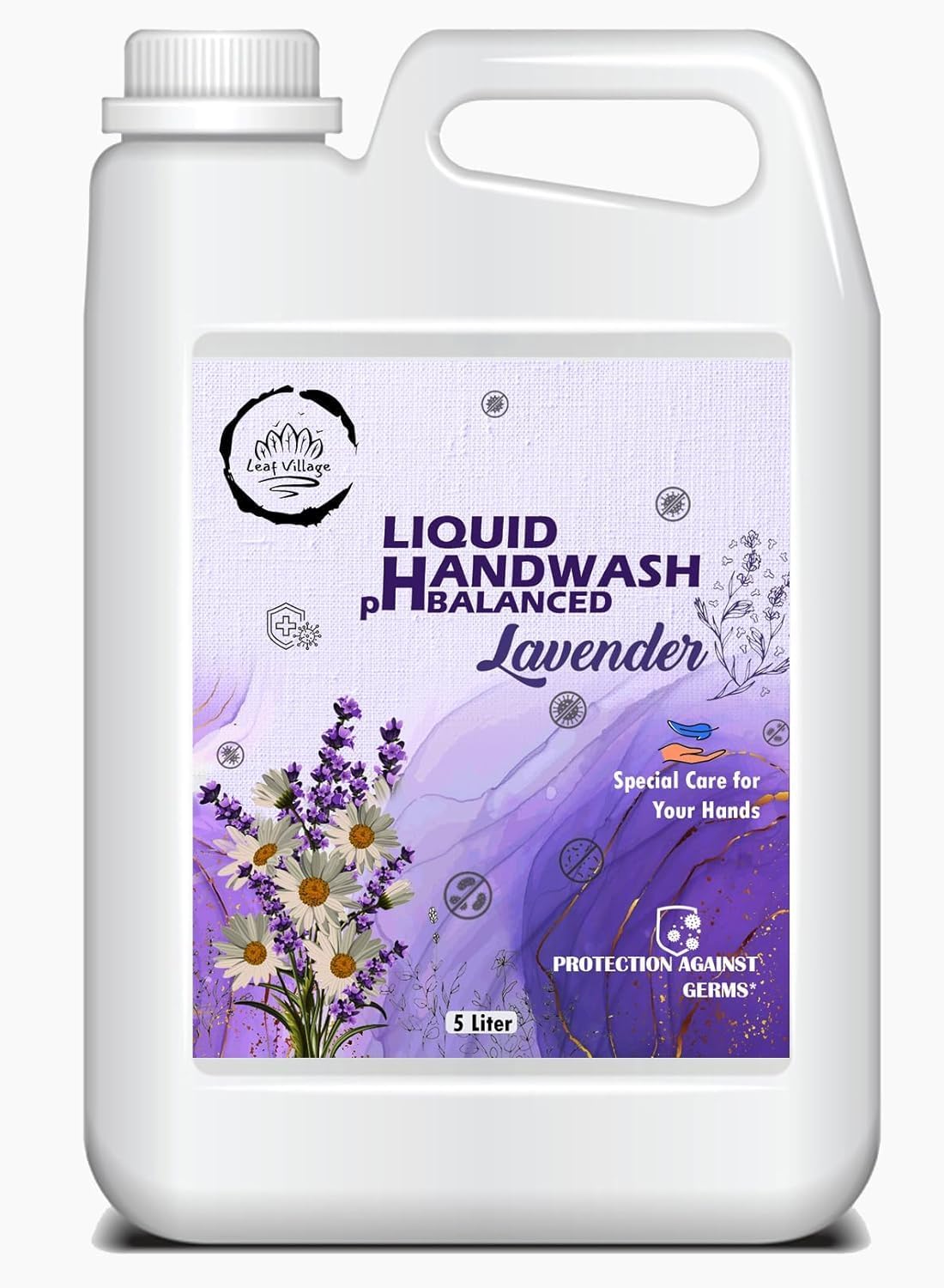 Lavender Liquid Hand Wash, pH Balanced Formula with Special Germ Protection, White, 5 Liter Bottle