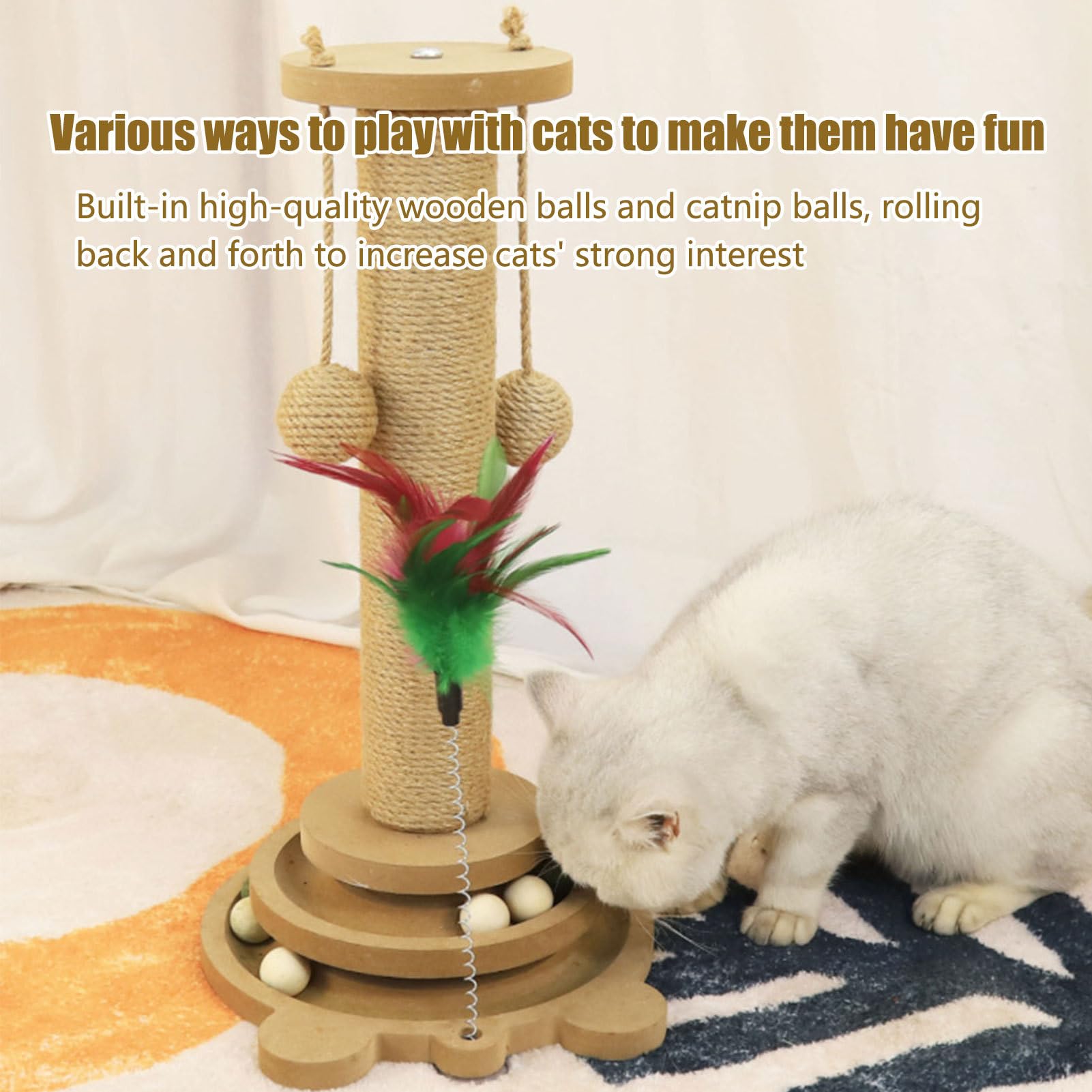 Griffoir pour Chat Circuit à Billes Jouet pour Félins