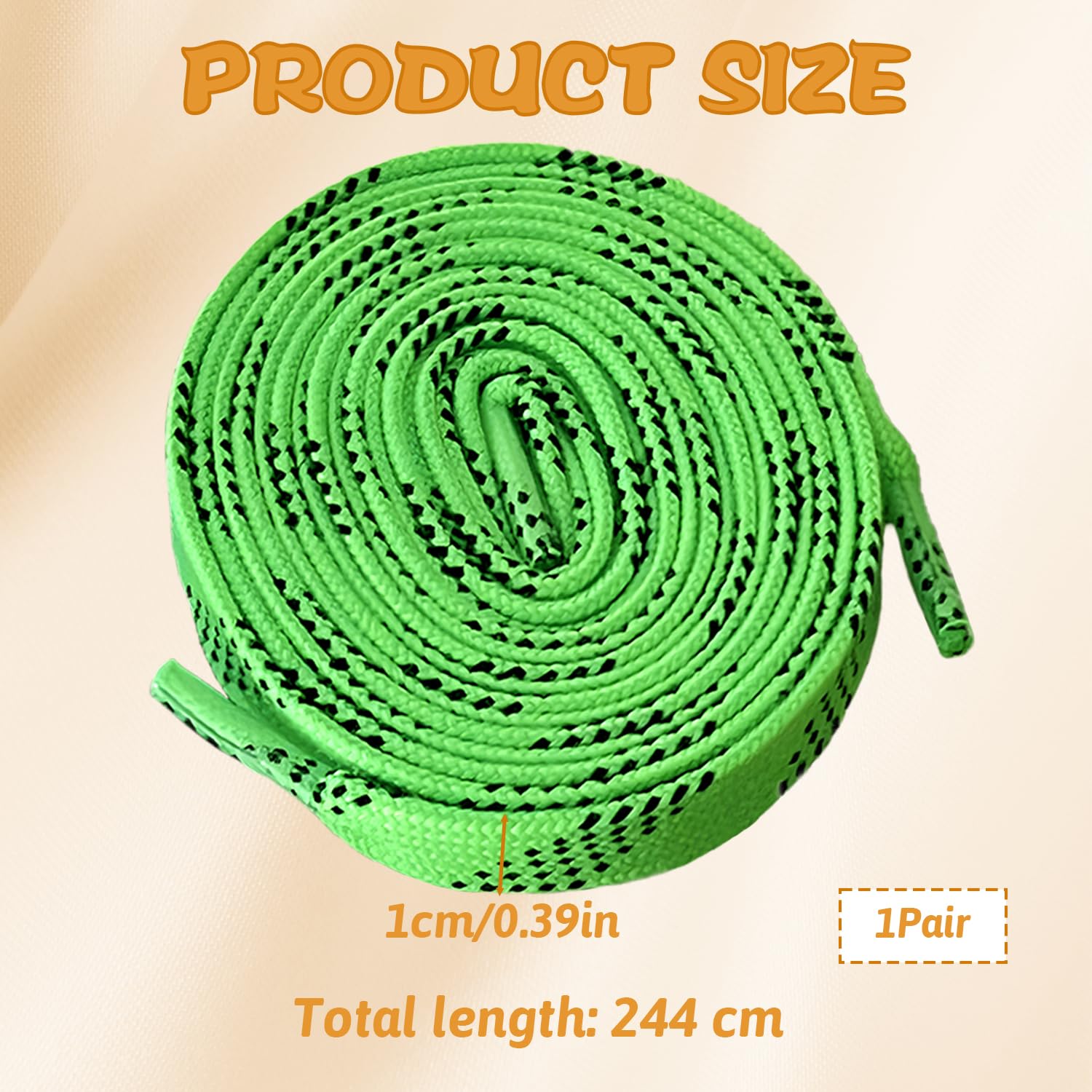 1 paire Lacets de Hockey Ciré, Lacets CiréS Pour Patins De Hockey Lacets Ruban Plats Lacets Plats Professionnels Bottes et Chaussures de Sport Pour Le Sport Le Ski Le Hockey (Vert)