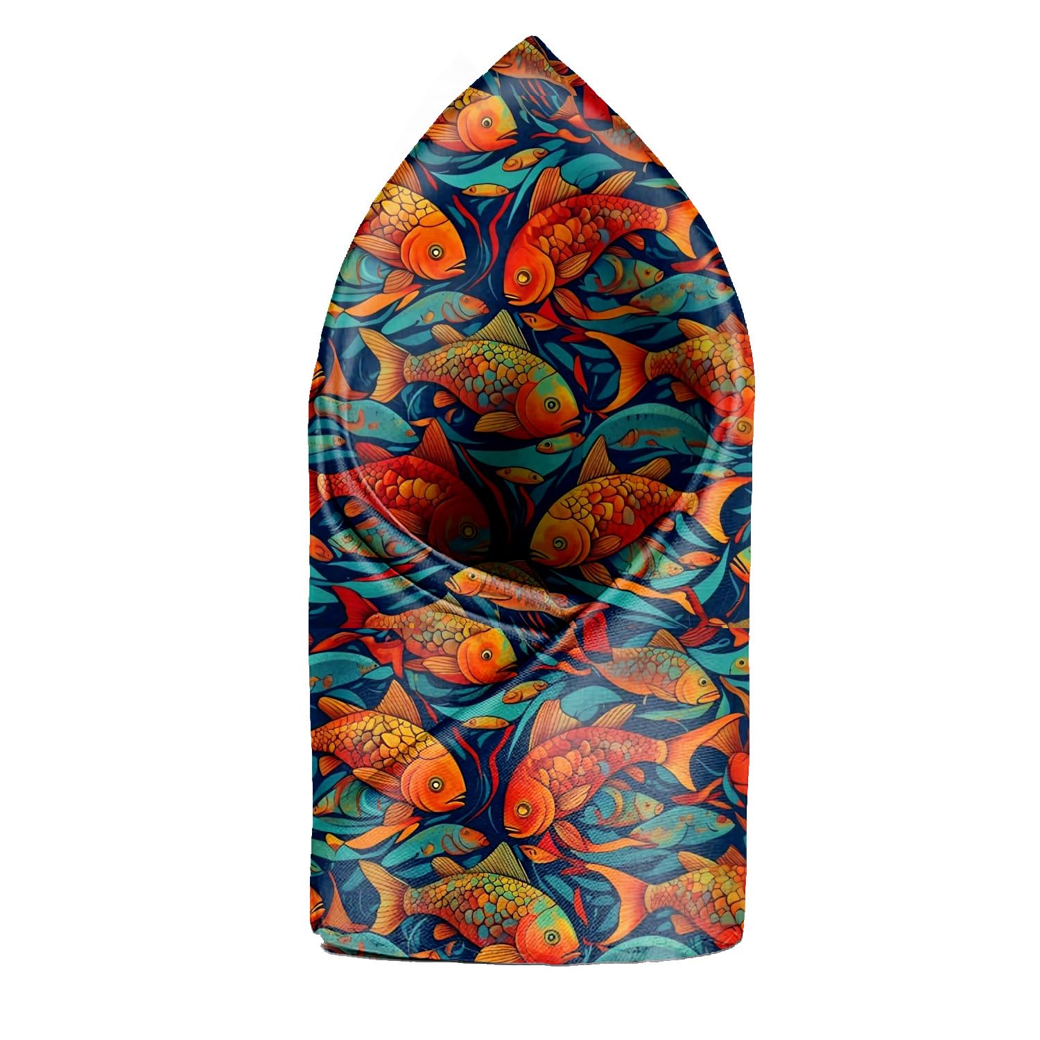 Printed Multicolor Fish Pocket Square for Men-image-31