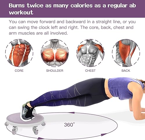 Miniatura 3 de Rodillo de abdominales de 6 ruedas, equipo de ejercicio abdominal con rodilleras, rueda de rodillo abdominal para ejercicio de núcleo, entrenamiento