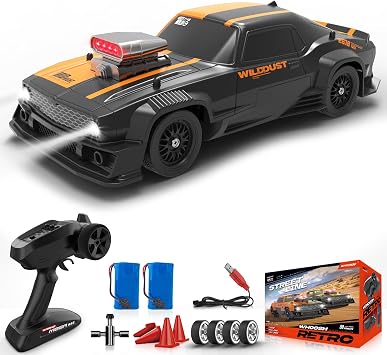 116 RC Drift Car 4WD 2.4GHz Remote Control Cars with Gyro 50km/H High Speed Drifting Car with LED Lights, Drift Tires ESP Full Proportion RC Race Cars Toy for Adults Boys Girls Kids, Orange