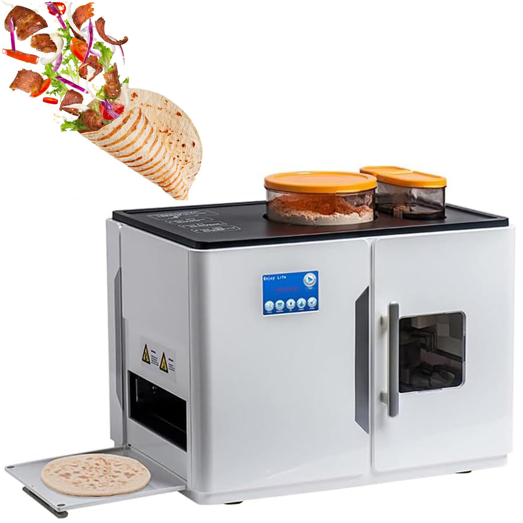 Elektrische Maschine Zur Herstellung Von Chapati, Tortilla, Pfannkuchen, Fladenbrot Und Pita, Vollautomatische Kommerzielle Brotmaschine FüR Den Heim-Roti-Maker Rotimatic