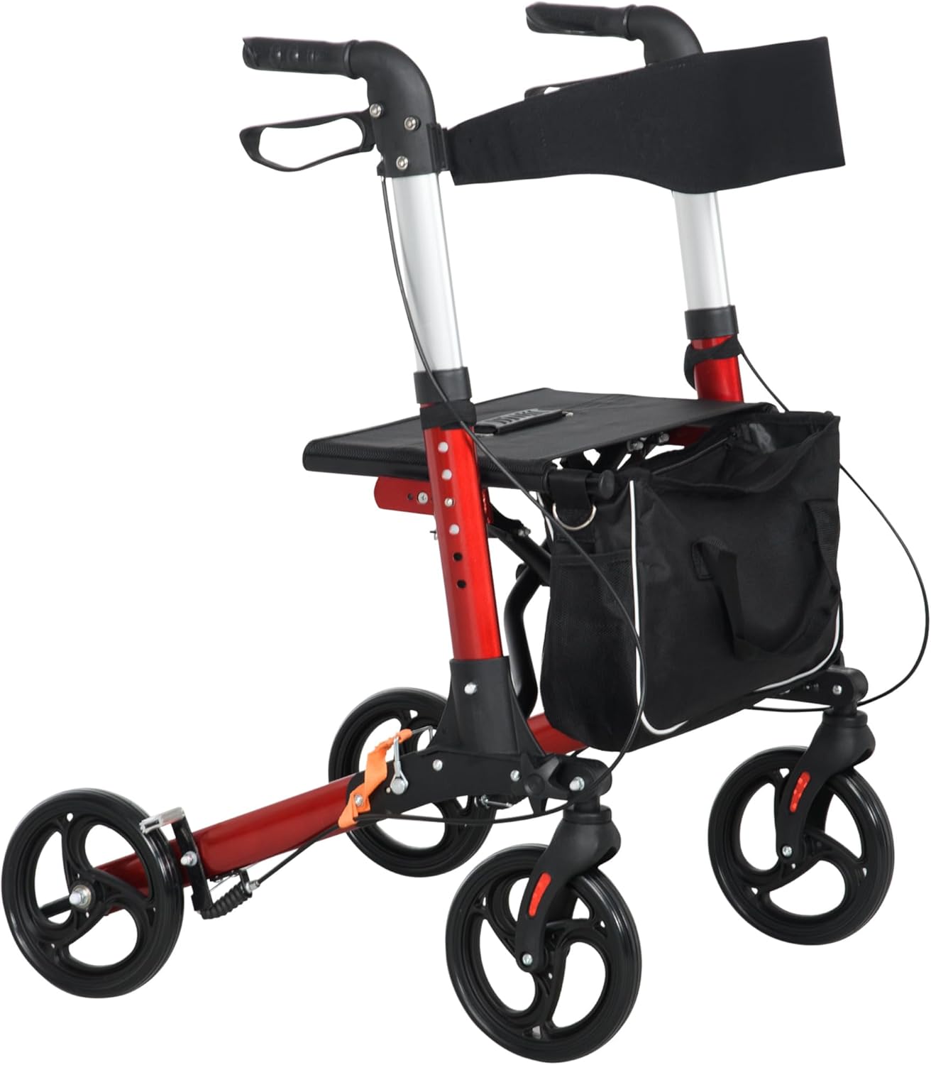 Folding Rollator Walker with Seat and Backrest, Lightweight