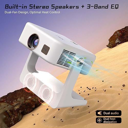 Miniatura 7 de [Aplicaciones integradas/Native 1080P] Proyector portátil D1 con WiFi y Bluetooth, compatible con proyector de películas inteligentes 4K para