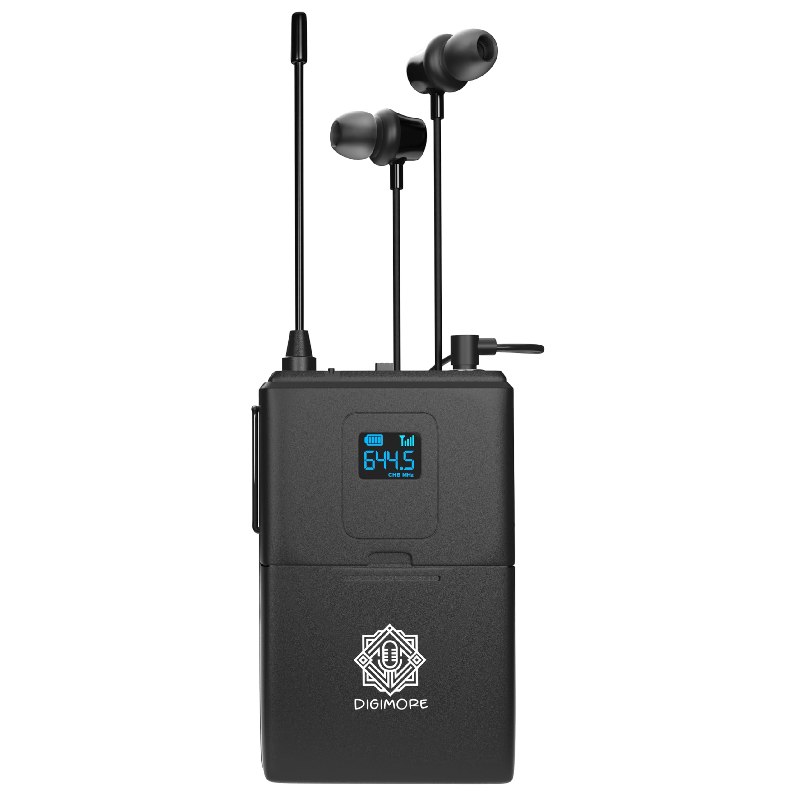 DIGIMORE Receptor inalámbrico con sistema de auriculares para guía turística, iglesia, enseñanza, viajes, presentación, seminario en vivo, visitas a la fábrica (1 receptor) (D-1500)