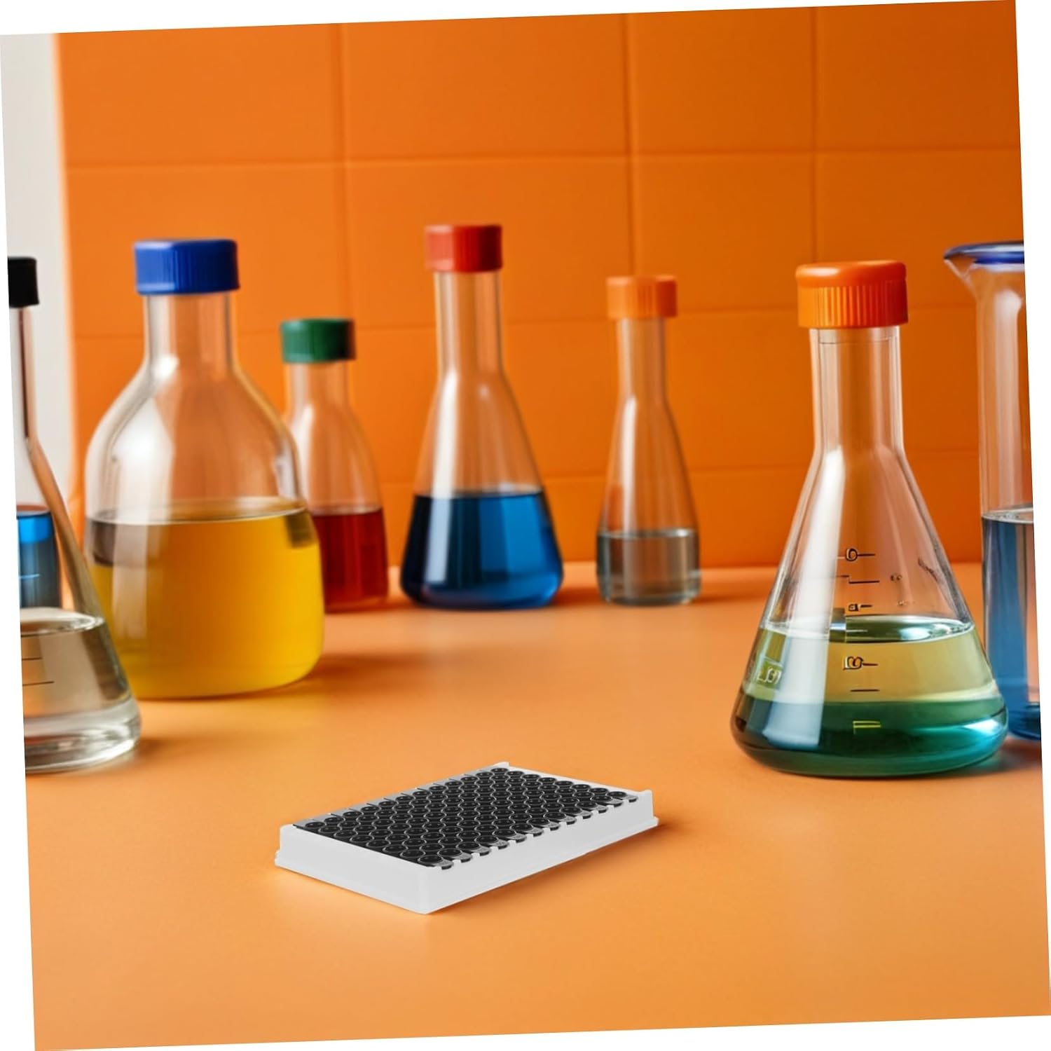 MAGICLULU 96-Well Detachable Elisa Plate for Lab Use, Medium-Binding Plastic Microplate with Black Bottom and Frame, 360μl Per Well Capacity, for Lab Automation and Fluorescence Analysis