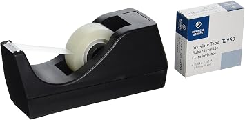 Business Source Value Pack Invisible Tape with Black Tape Dispenser, Pack of 12 32948