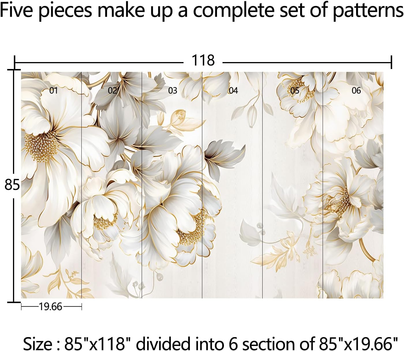 Oriental Style Floral Wallpaper and Bedroom murals with fine Stripe Patterns (Self-Adhesive) - 85"x118"