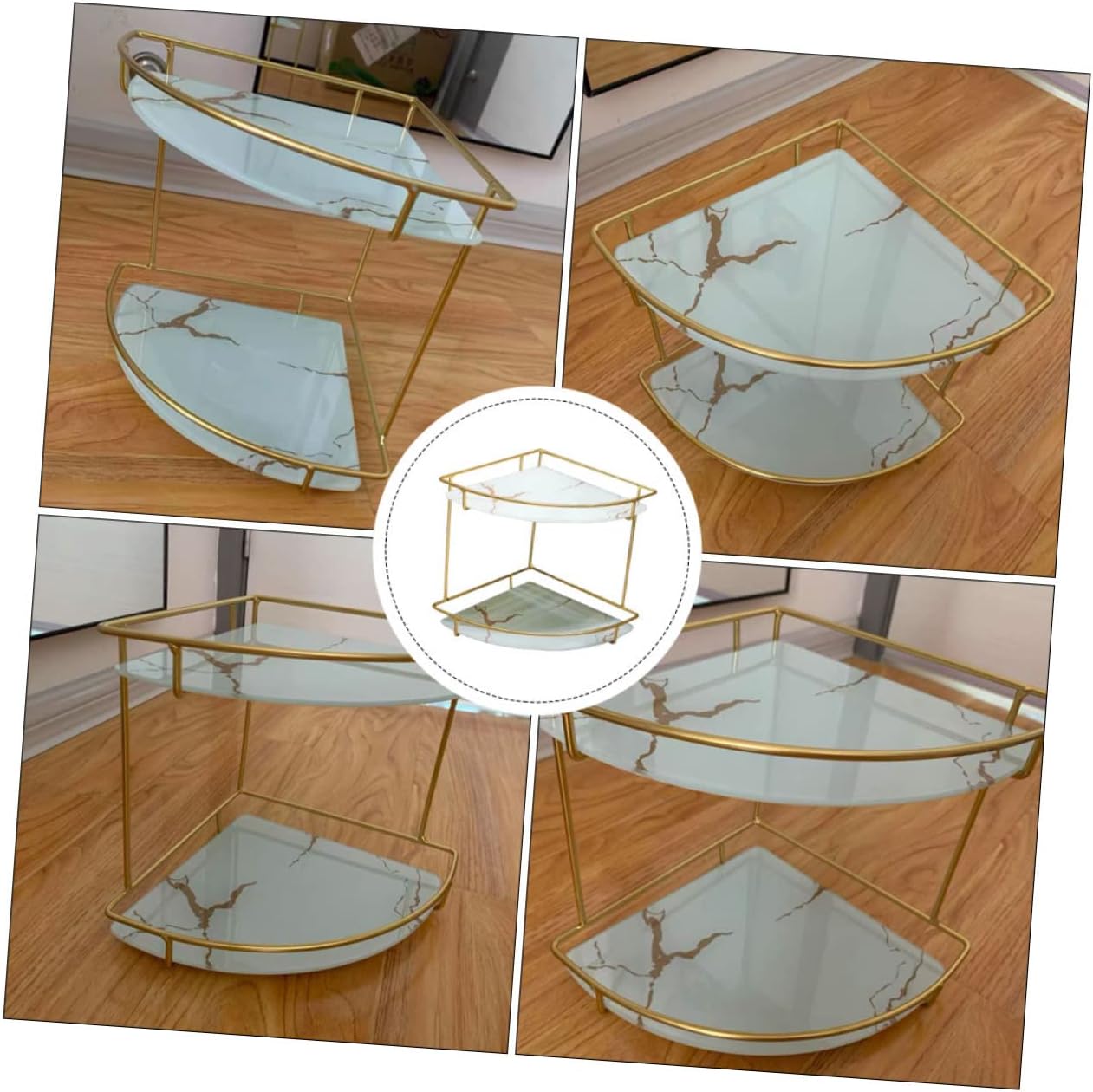 Multifunctional Corner Shelf Organizer for Bathroom Kitchen Bedroom Strong Bearing Capacity Storage Rack for Cosmetics Keys Jewelry with Easy Installation and Space-Saving Design