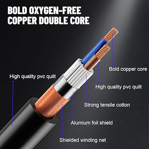 Miniatura 8 de Cable DMX de 25 pies, paquete de 4 cables flexibles de señal XLR macho a hembra, adecuado para señal de iluminación de escenario, conexión XLR,