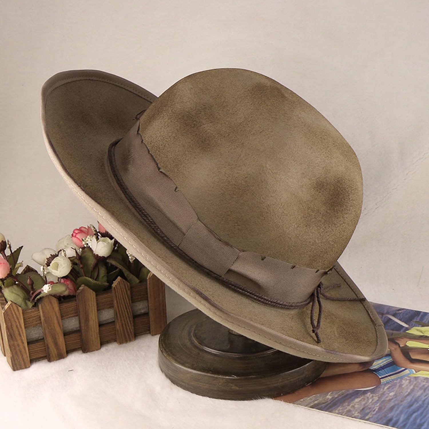 Homburg Panama Hat Exotic for Women Men Photo Props Old School Men Women Unisex Wear Headwear Top Hat Costume Multicolor