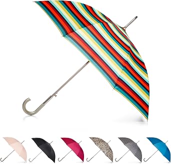 Totes Unisex Auto Open J-Handle Stick ECO Umbrella