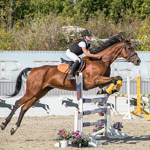 Vista 32 de Envolturas de polo para caballo, 8.2 ft, forro polar suave, vendaje ecuestre, paquete de 4 unidades (negro, 8.2 ft)