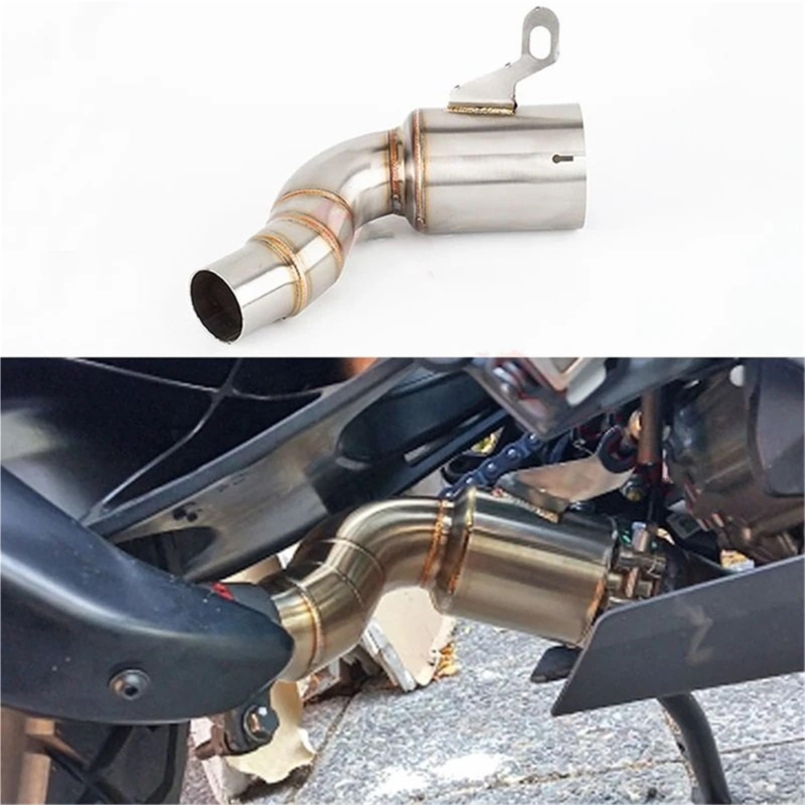 Tubo de Escape Escape de 45 mm con Enlace Central y catalizador Cut-Cat para KTM RC Duke 125 250 390 ADV Adventure 2020 2021 2022 Moto Tubo Escape