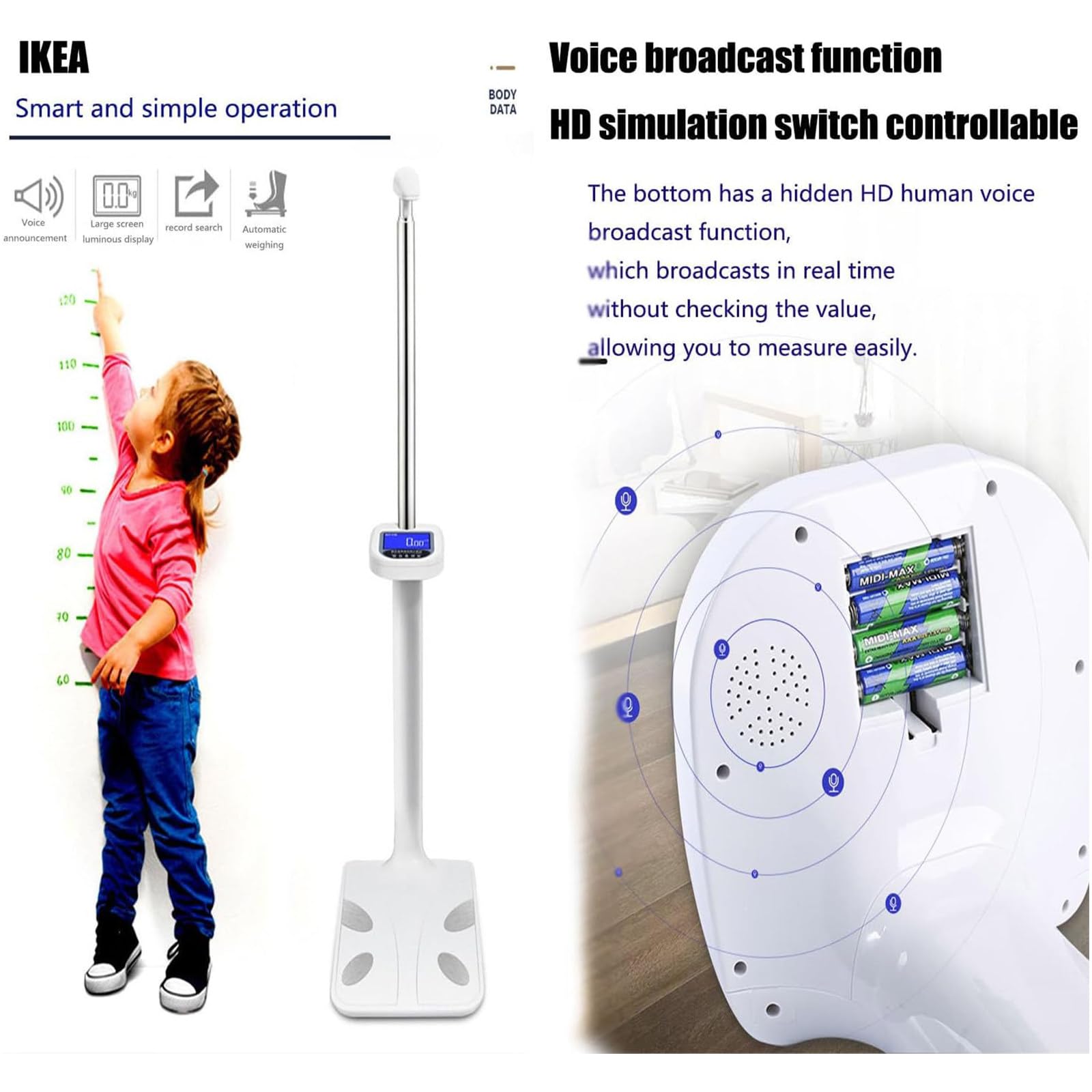 Báscula médica digital con análisis de grasa corporal, analizador inteligente de composición de cuerpo completo para uso doméstico y profesional