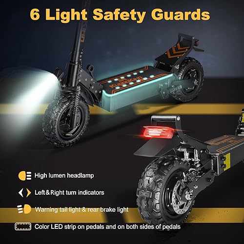 Miniatura 4 de KUGOO Kirin Q30 - Patineta eléctrica para adultos, motor de 2500 W, batería de 48 V16 AH de hasta 38 MPH y 34 millas, neumático de vacío todoterreno
