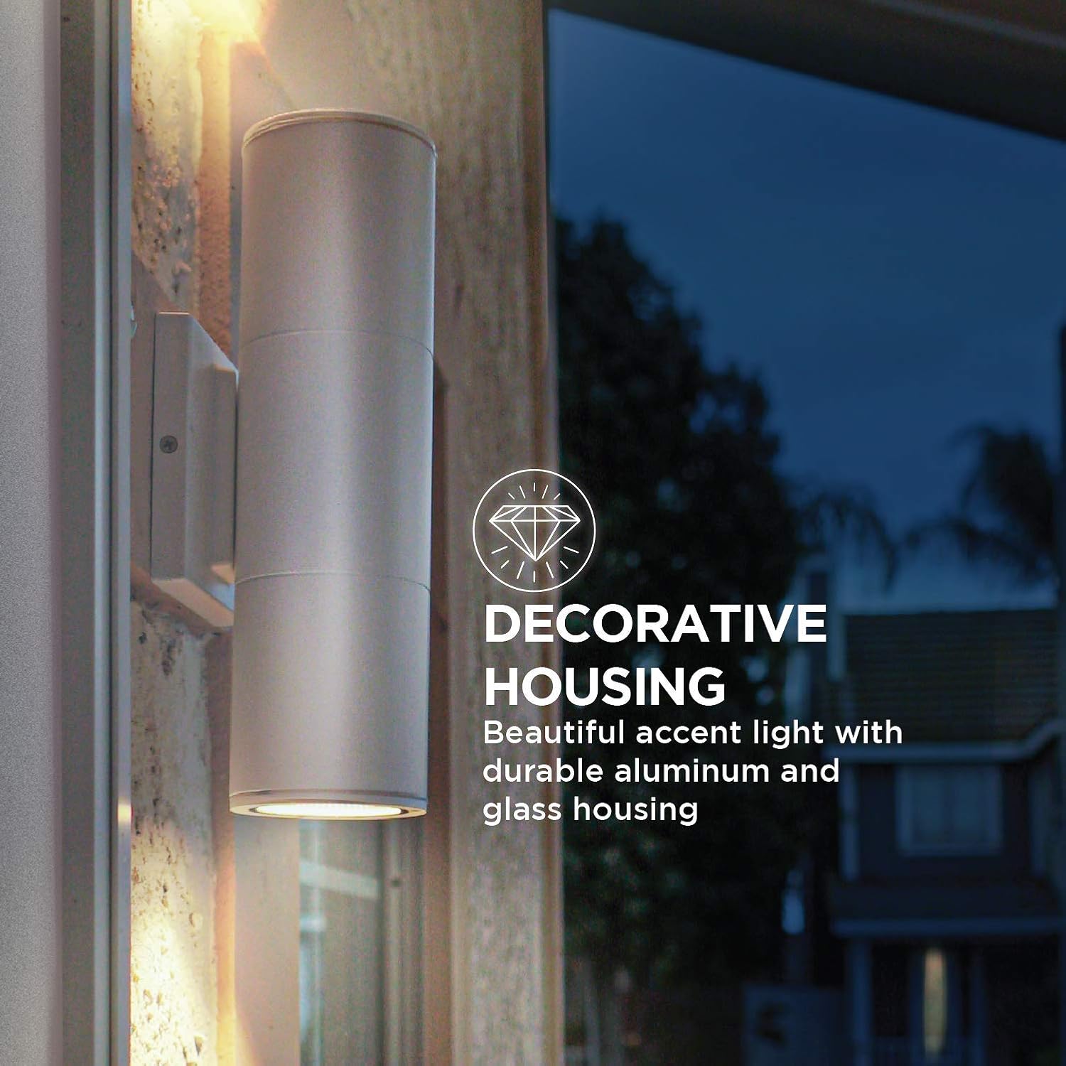 70% Off Everything Home Zone Security LED Modern Wall & Porch Sconce Light (2-Set, White)