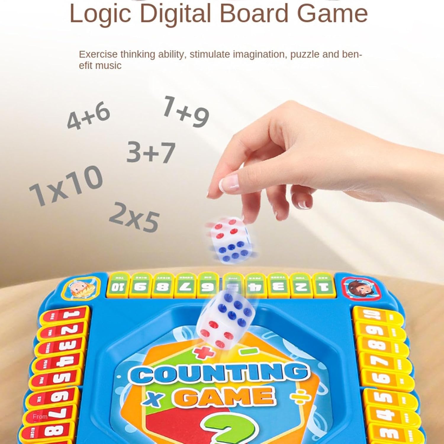 Box Game, with Logical Thinking Boost, 22x22x1.5cm, Board Games, Box Wooden Table Game Dice, Family Bonding Tool, for Kids 3 4 5 6 Years Old Christmas Family Adults