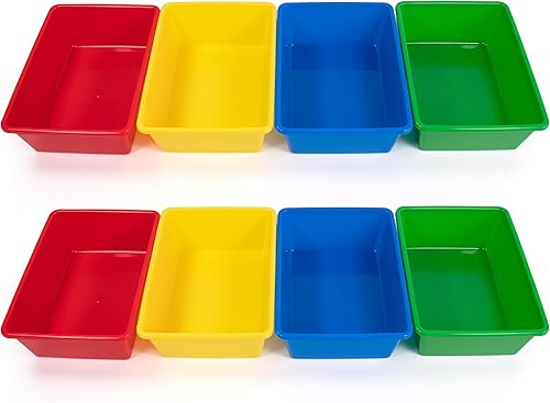 Miniatura 17 de Humble Crew Contenedores de almacenamiento de juguetes para niños, juego de 4, rosa/morado, grandes, resistentes y coloridos contenedores de