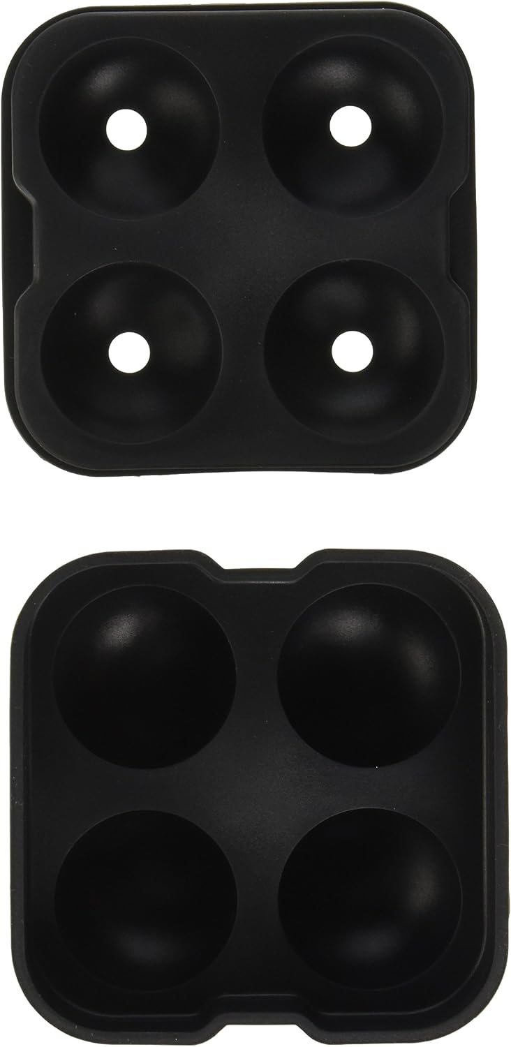 Ice Ball Maker Mold Tray- 4 Whiskey Ice Balls Round Spheres